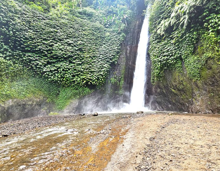 red coral waterfall